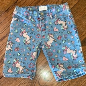 TCP Denim Bermuda shorts with unicorn/heart/diamond/rose pattern size 6